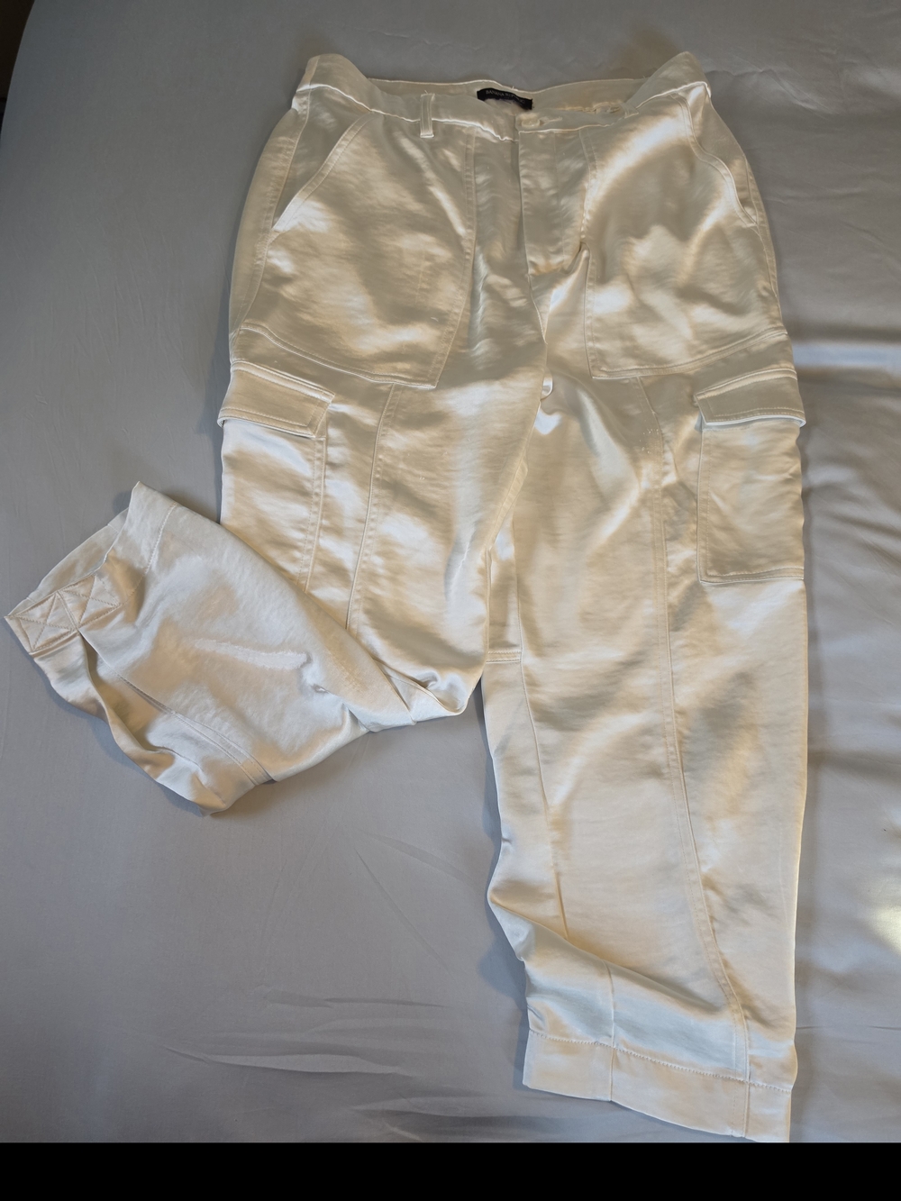 Banana Republic Cream Straight-Leg Dress Pants